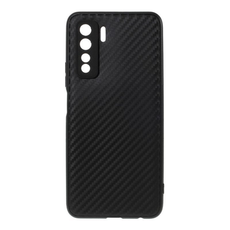 Deksel for Huawei P40 Lite 5G Silikon Karbonfiber