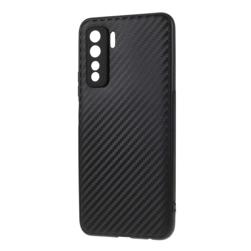 Deksel for Huawei P40 Lite 5G Silikon Karbonfiber