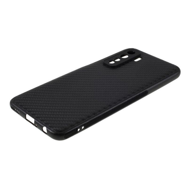 Deksel for Huawei P40 Lite 5G Silikon Karbonfiber