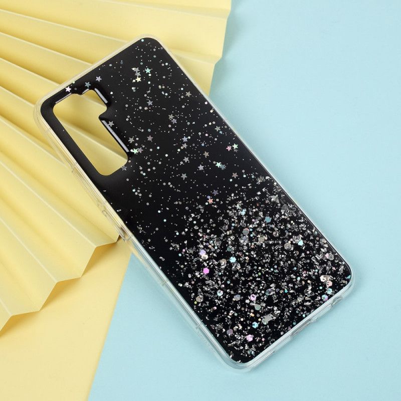 Deksel Huawei P40 Lite 5G Svart Glitterpulver