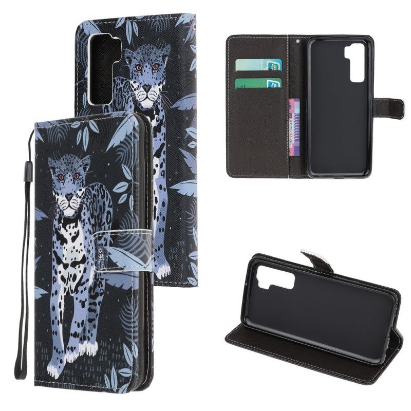 Folio Deksel for Huawei P40 Lite 5G Leopard Med Tanga