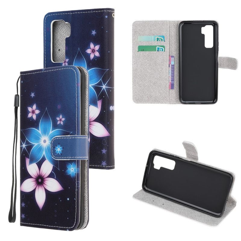 Folio Deksel for Huawei P40 Lite 5G Måneblomster Med Tanga