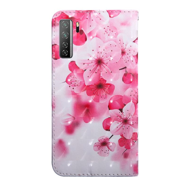 Folio Deksel for Huawei P40 Lite 5G Rosa Blomster