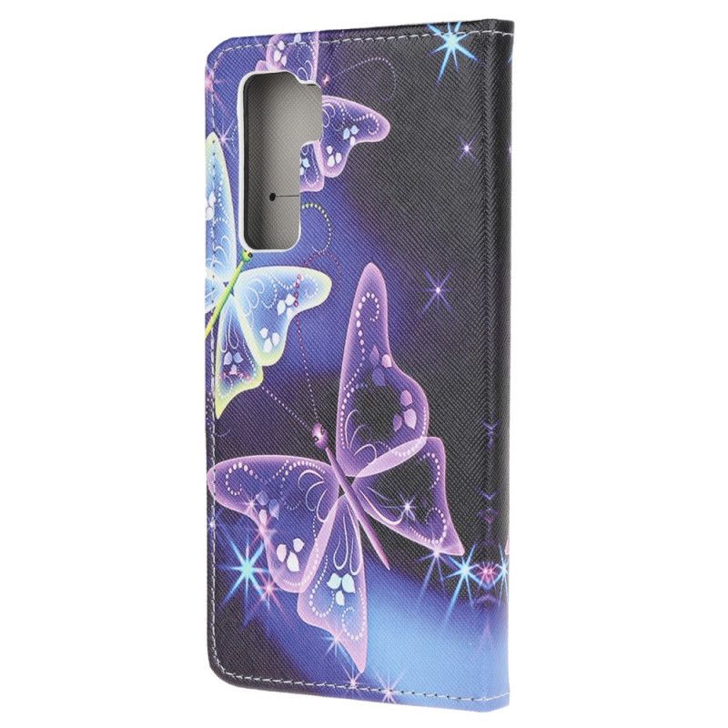 Folio Deksel Huawei P40 Lite 5G Lyseblå Sommerfugler Og Blomster Anti-fall