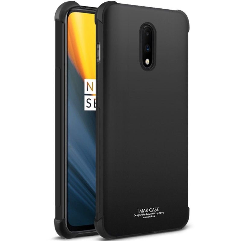 Deksel OnePlus 7 Svart Fleksibel Silikon Med Imak Skjermfilm