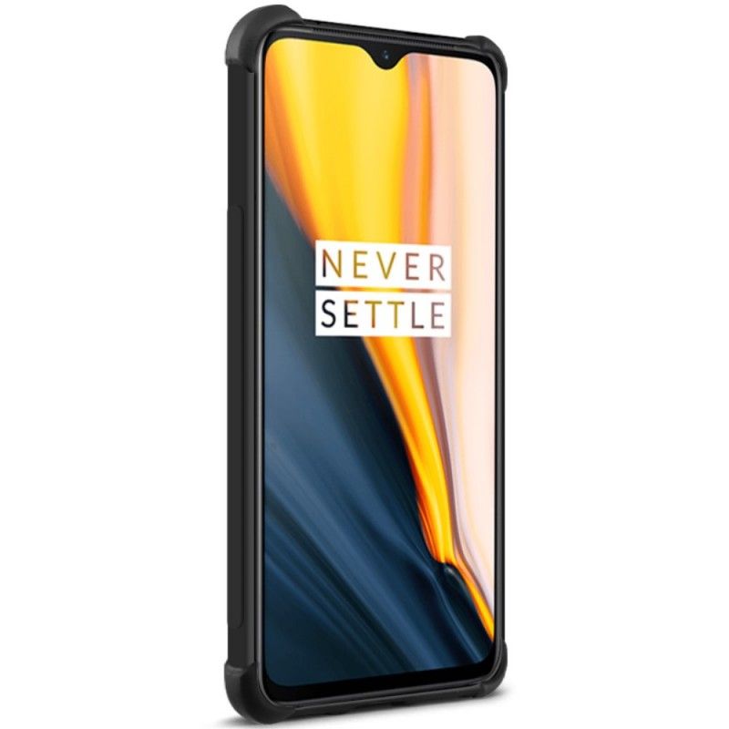 Deksel OnePlus 7 Svart Fleksibel Silikon Med Imak Skjermfilm