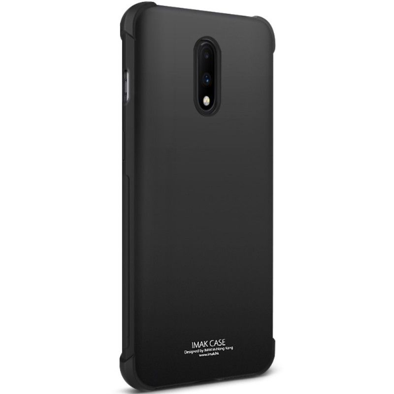 Deksel OnePlus 7 Svart Fleksibel Silikon Med Imak Skjermfilm