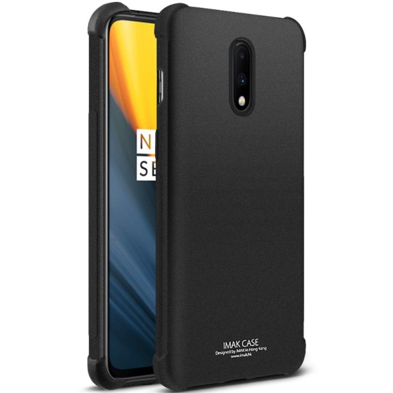 Deksel OnePlus 7 Svart Fleksibel Silikon Med Imak Skjermfilm