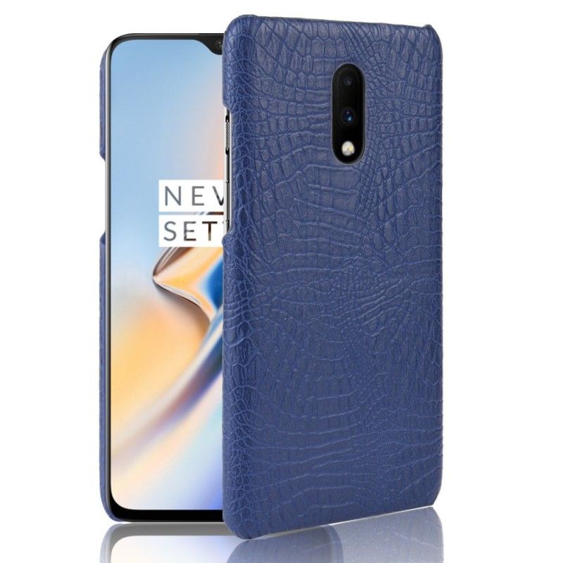 Deksel OnePlus 7 Svart Mobildeksel Krokodillehudeffekt