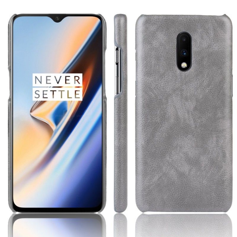 Deksel OnePlus 7 Svart Mobildeksel Ytelse Lychee-Effekt