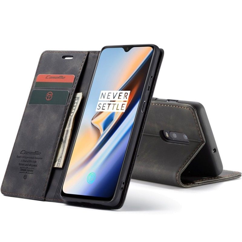 Folio Deksel OnePlus 7 Grå Lærveske