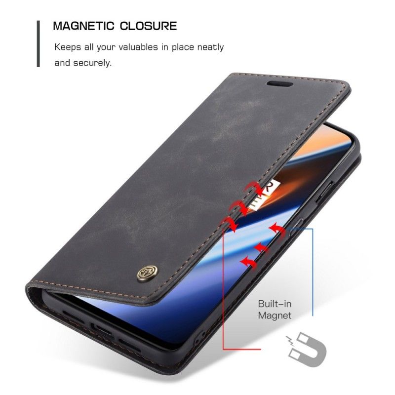 Folio Deksel OnePlus 7 Grå Lærveske