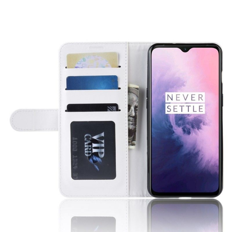 Folio Deksel OnePlus 7 Svart High-End Imitert Lær