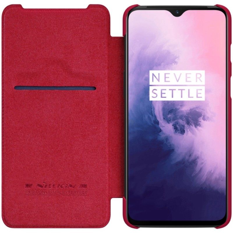 Folio Deksel OnePlus 7 Svart Nillkin Qin-Serien Beskyttelse