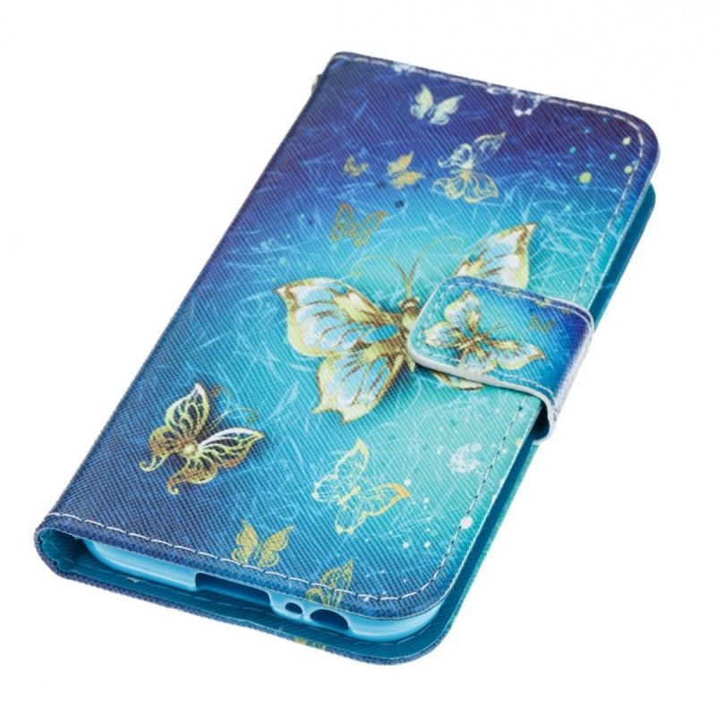 Folio Deksel for Samsung Galaxy A3 2017 Gyldne Sommerfugler