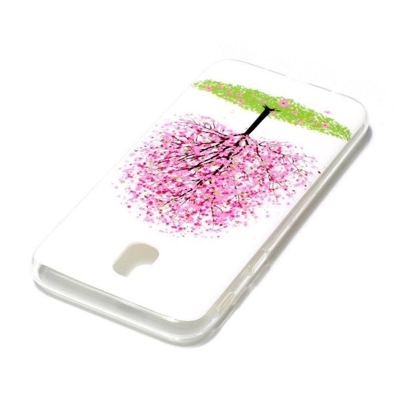 Deksel for Samsung Galaxy J7 2017 Fluorescerende Blomstrende Tre