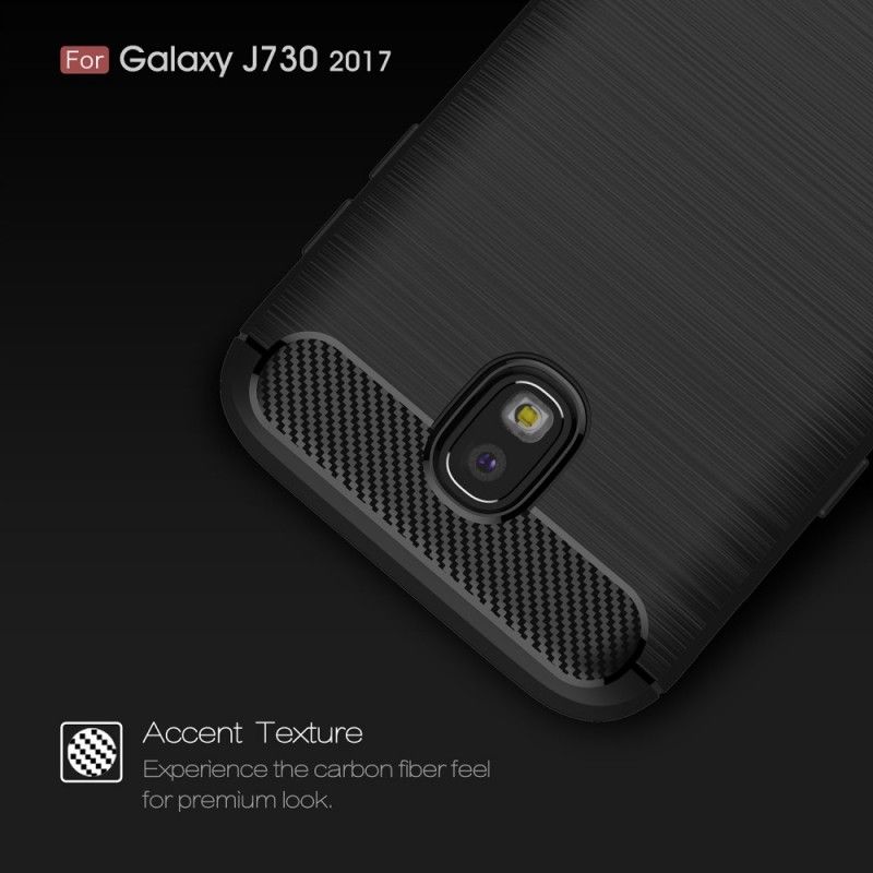 Deksel Samsung Galaxy J7 2017 Svart Børstet Karbonfiber Anti-fall