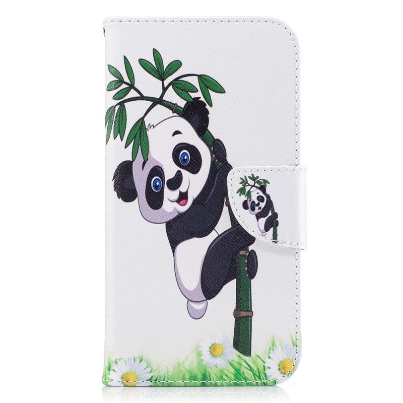 Folio Deksel for Samsung Galaxy J7 2017 Panda På Bambus