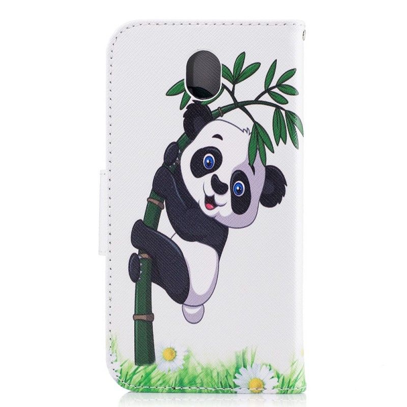 Folio Deksel for Samsung Galaxy J7 2017 Panda På Bambus