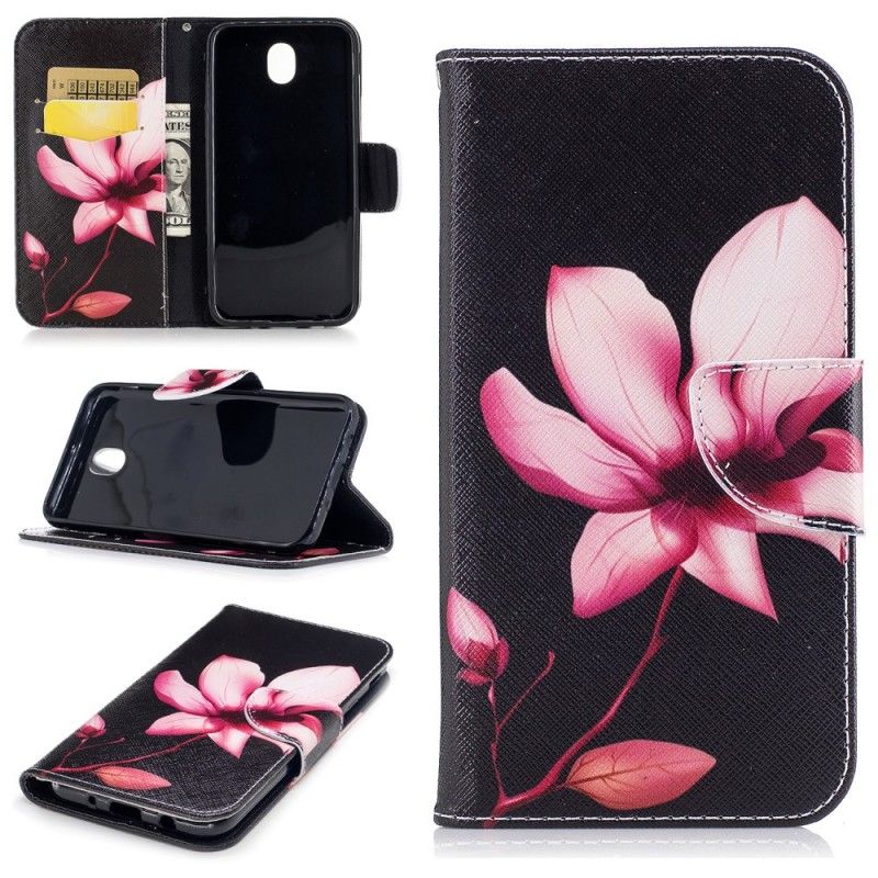 Folio Deksel for Samsung Galaxy J7 2017 Rosa Blomst