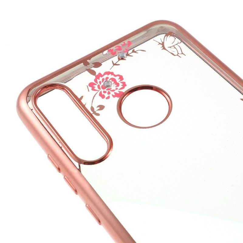 Deksel for Huawei P30 Lite Rose Gold Metalleffekt Grenser Til Sommerfugler