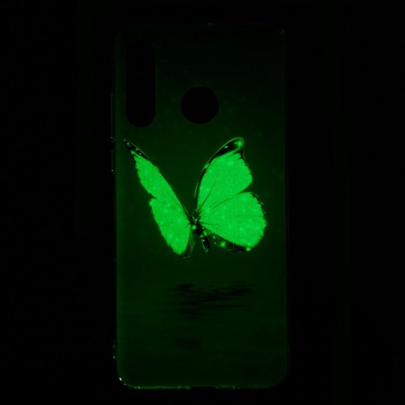 Deksel Huawei P30 Lite Fluorescerende Blå Sommerfugl