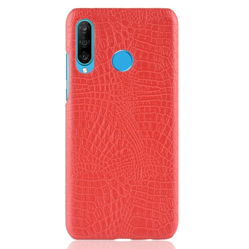 Deksel Huawei P30 Lite Svart Krokodillehudeffekt