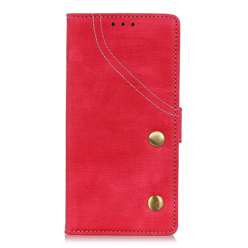 Folio Deksel for Huawei P30 Lite Rød Knappjeans