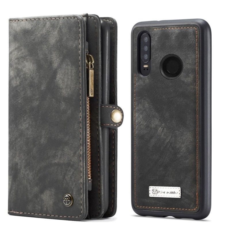 Folio Deksel for Huawei P30 Lite Svart Avtakbar Caseme