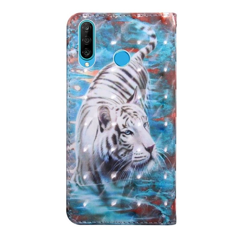 Folio Deksel for Huawei P30 Lite Tiger I Vannet