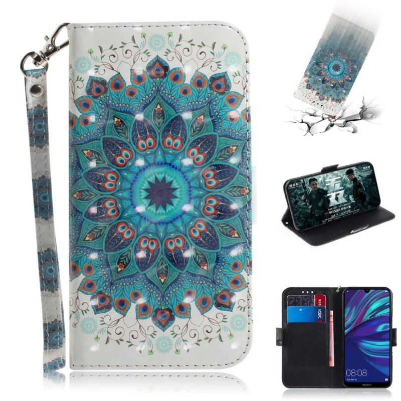 Folio Deksel Huawei P30 Lite Mesterlig Mandala Med Tanga