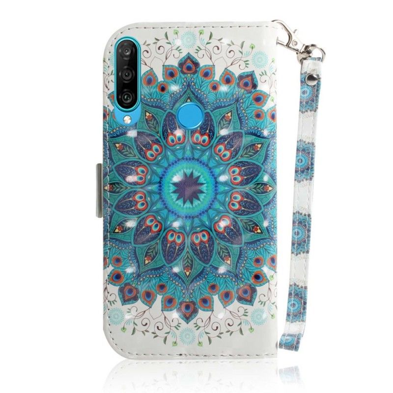 Folio Deksel Huawei P30 Lite Mesterlig Mandala Med Tanga