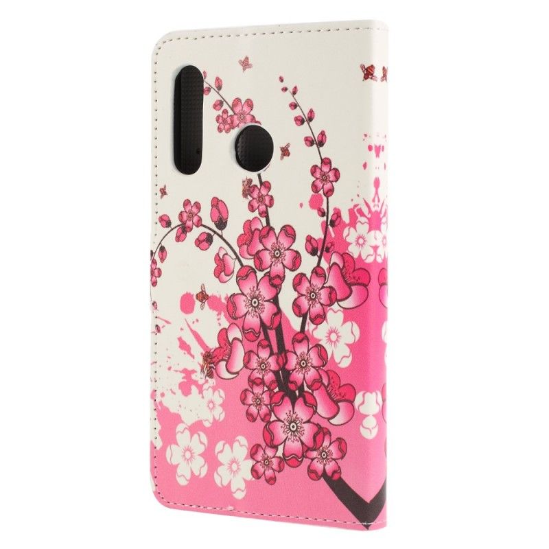 Folio Deksel Huawei P30 Lite Tropiske Blomster