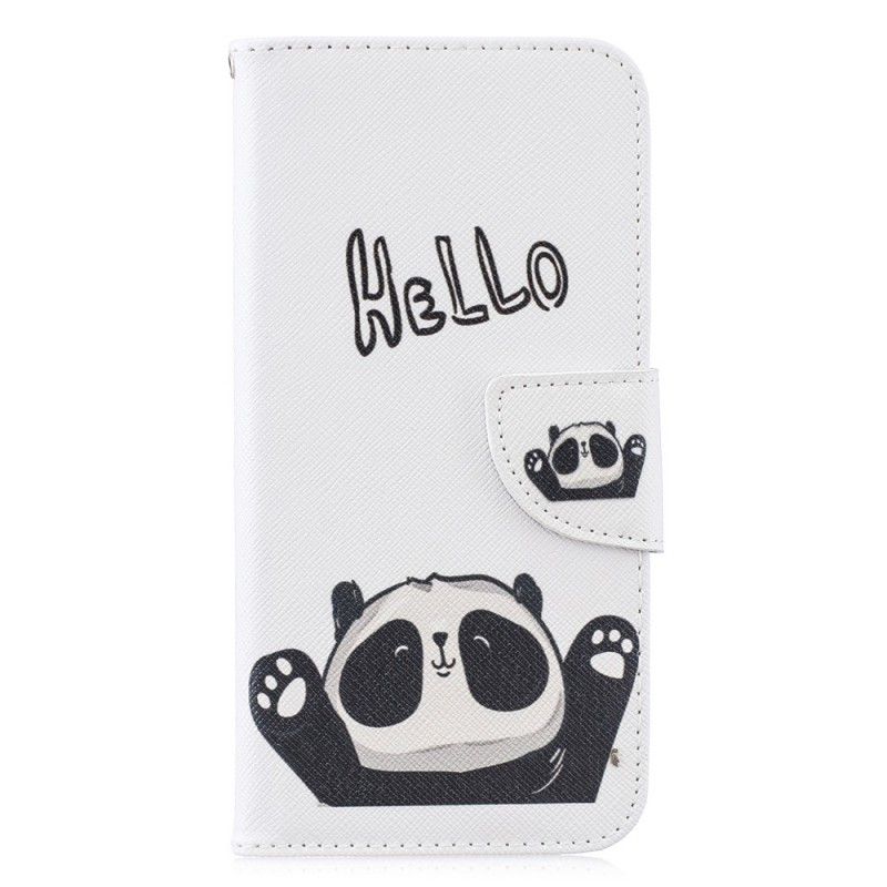 Lærdeksel Folio Deksel Huawei P30 Lite Hallo Panda