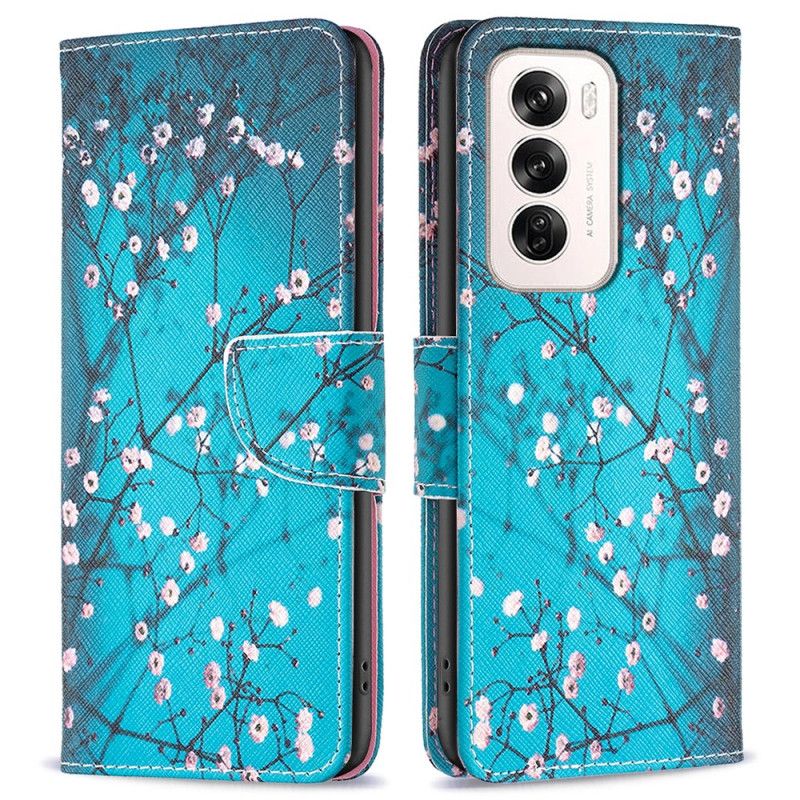 Folio Deksel Oppo Reno 12 5g Plommeblomster