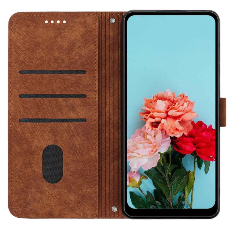 Folio Deksel Oppo Reno 12 5g Stemplede Linjer