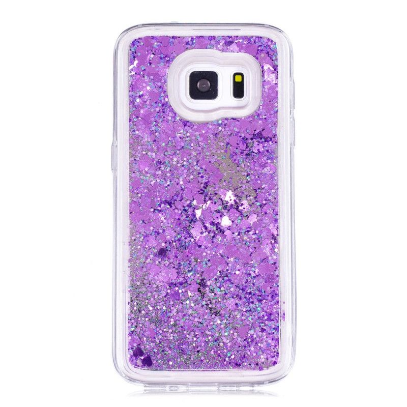 Deksel for Samsung Galaxy S7 Rosa Glitterpulver