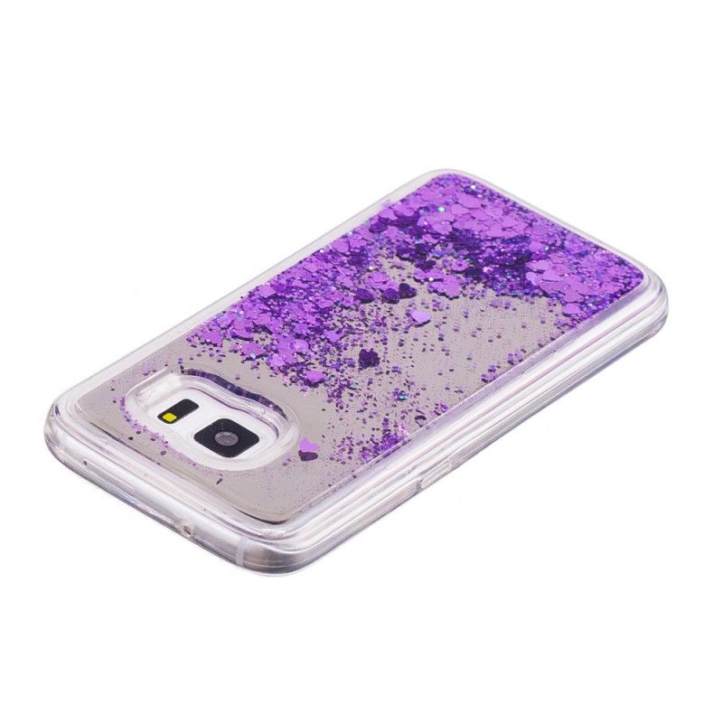 Deksel for Samsung Galaxy S7 Rosa Glitterpulver