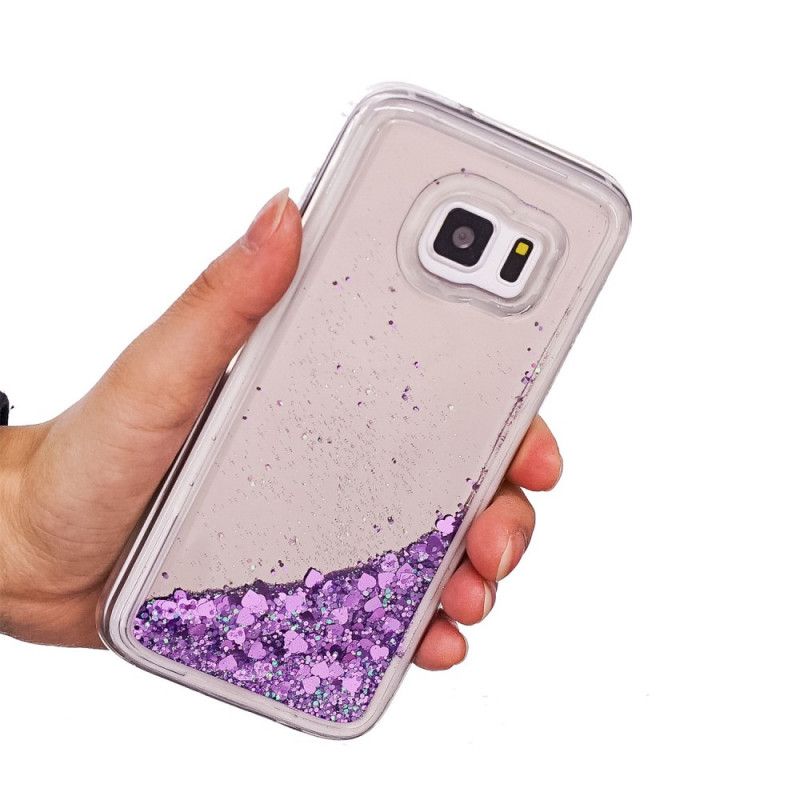 Deksel for Samsung Galaxy S7 Rosa Glitterpulver