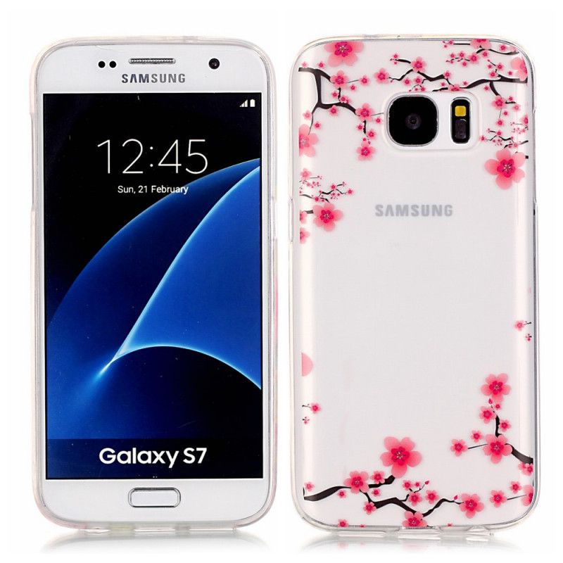 Deksel Samsung Galaxy S7 Rød Blomstrende Grener