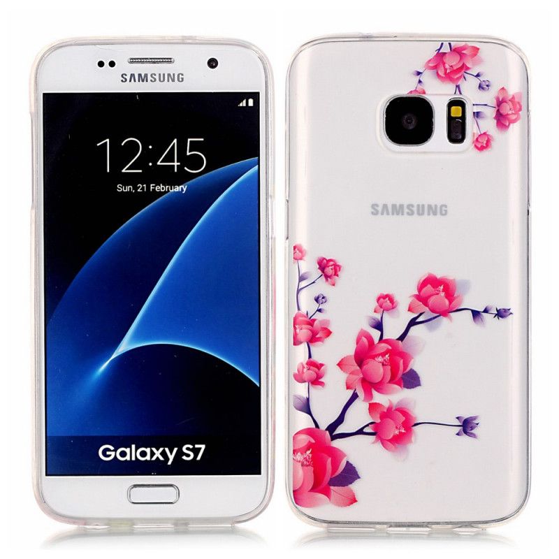 Deksel Samsung Galaxy S7 Rød Blomstrende Grener