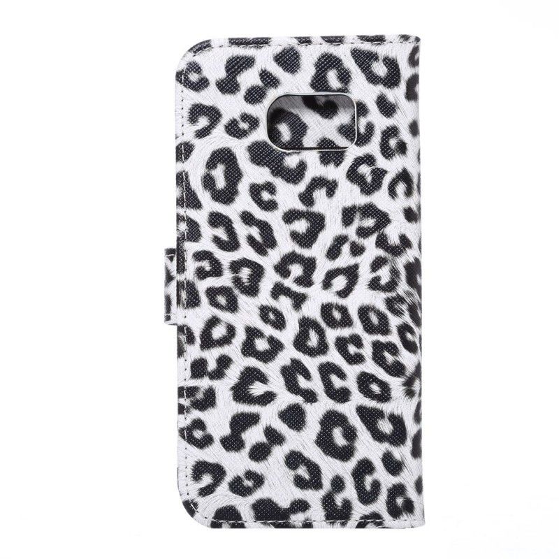 Folio Deksel for Samsung Galaxy S7 Hvit Leopard