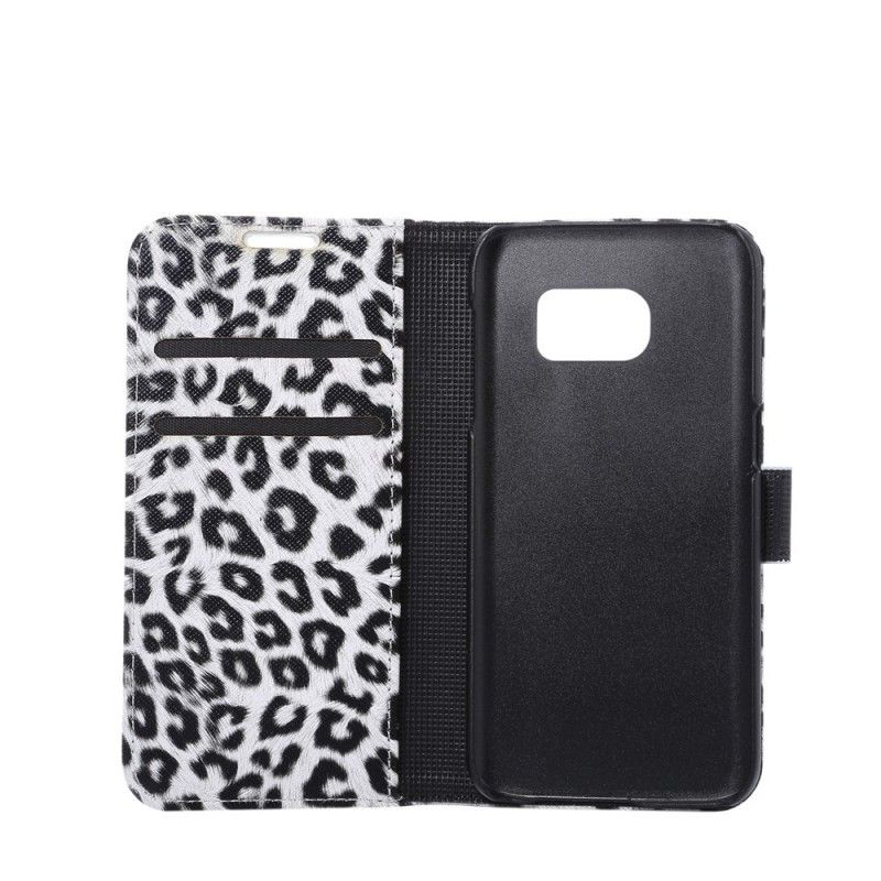 Folio Deksel for Samsung Galaxy S7 Hvit Leopard