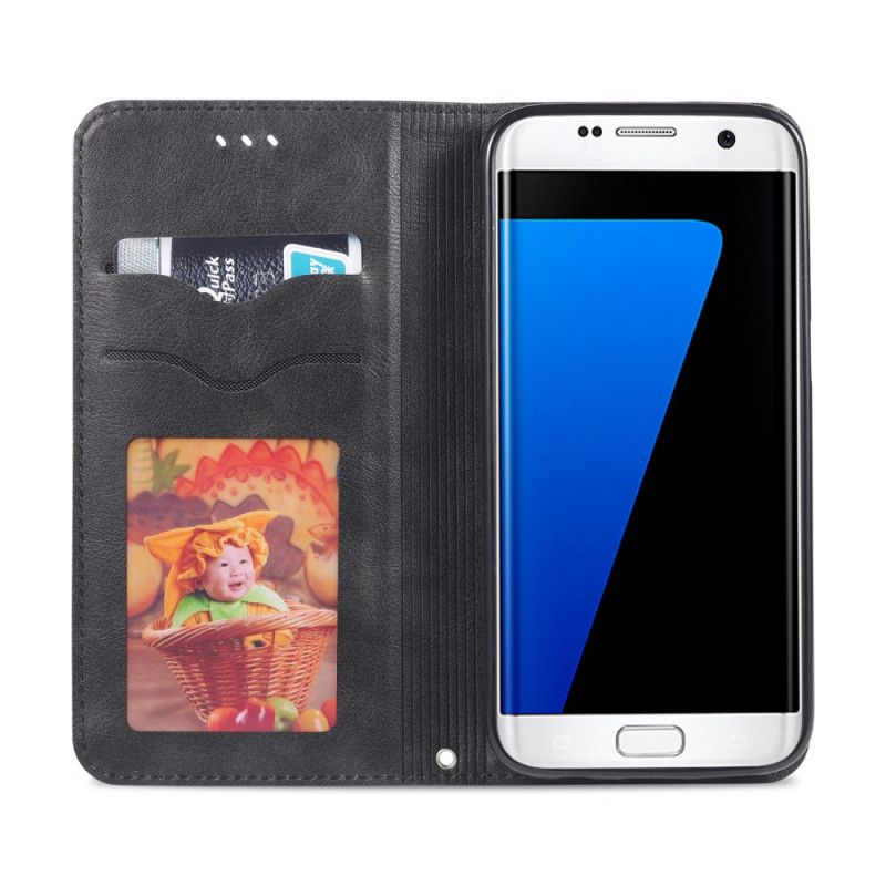 Folio Deksel for Samsung Galaxy S7 Svart Retro Azns