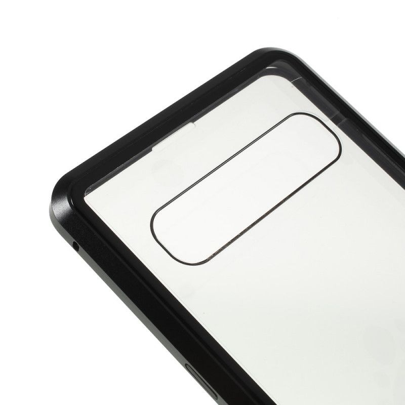 Deksel for Samsung Galaxy S10 5G Svart Kanter Av Metall Og Herdet Glass