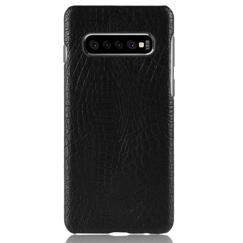 Deksel for Samsung Galaxy S10 5G Svart Krokodillehudeffekt