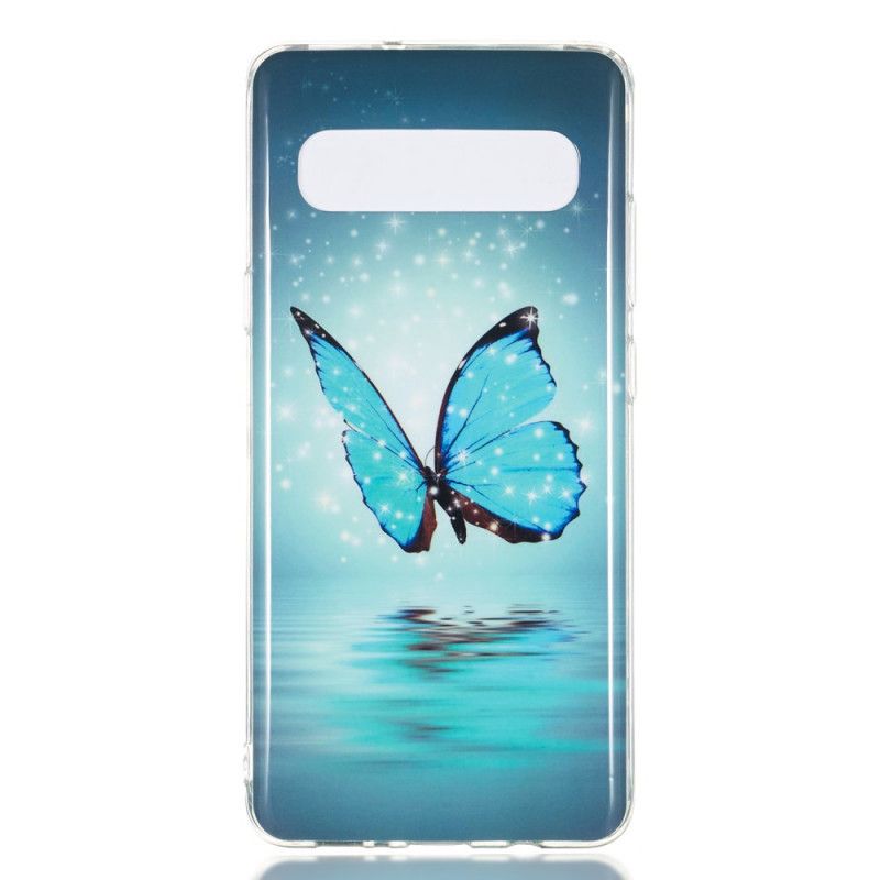 Deksel Samsung Galaxy S10 5G Fluorescerende Blå Sommerfugl Beskyttelse