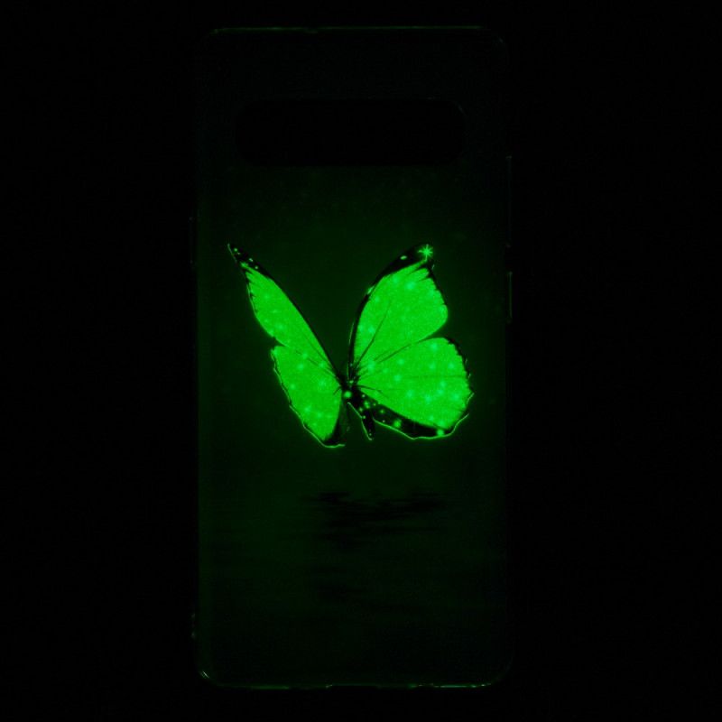 Deksel Samsung Galaxy S10 5G Fluorescerende Blå Sommerfugl Beskyttelse