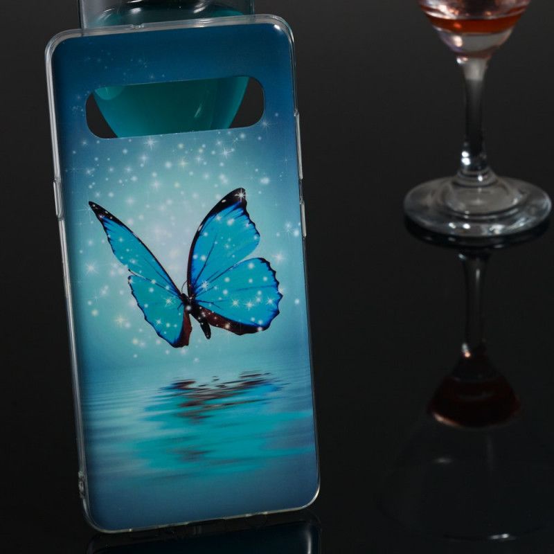 Deksel Samsung Galaxy S10 5G Fluorescerende Blå Sommerfugl Beskyttelse