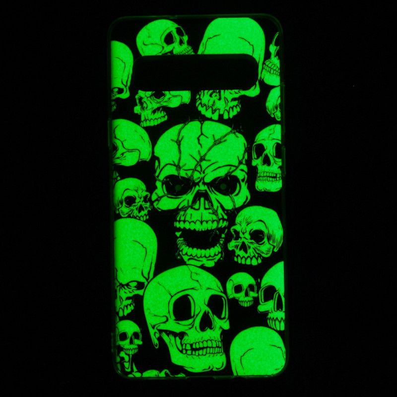 Deksel Samsung Galaxy S10 5G Oppmerksomhet Fluorescerende Hodeskaller Beskyttelse